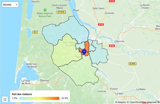 Carte de chaleur de la provenance visiteurs